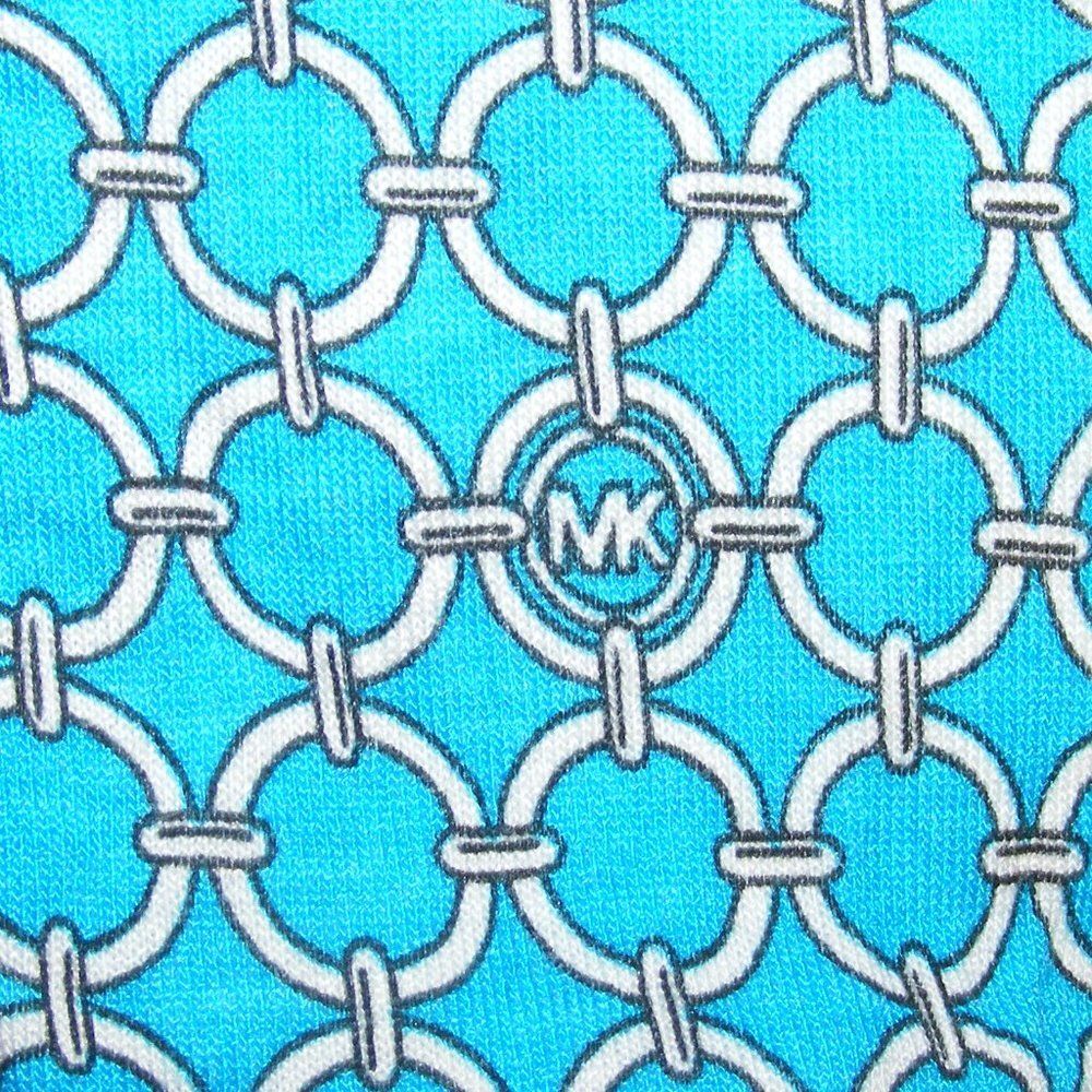 MICHAEL KORS Blouse/Top, XS, LOGO, Blue Interlinked Chains print, MK - Picture 3 of 11